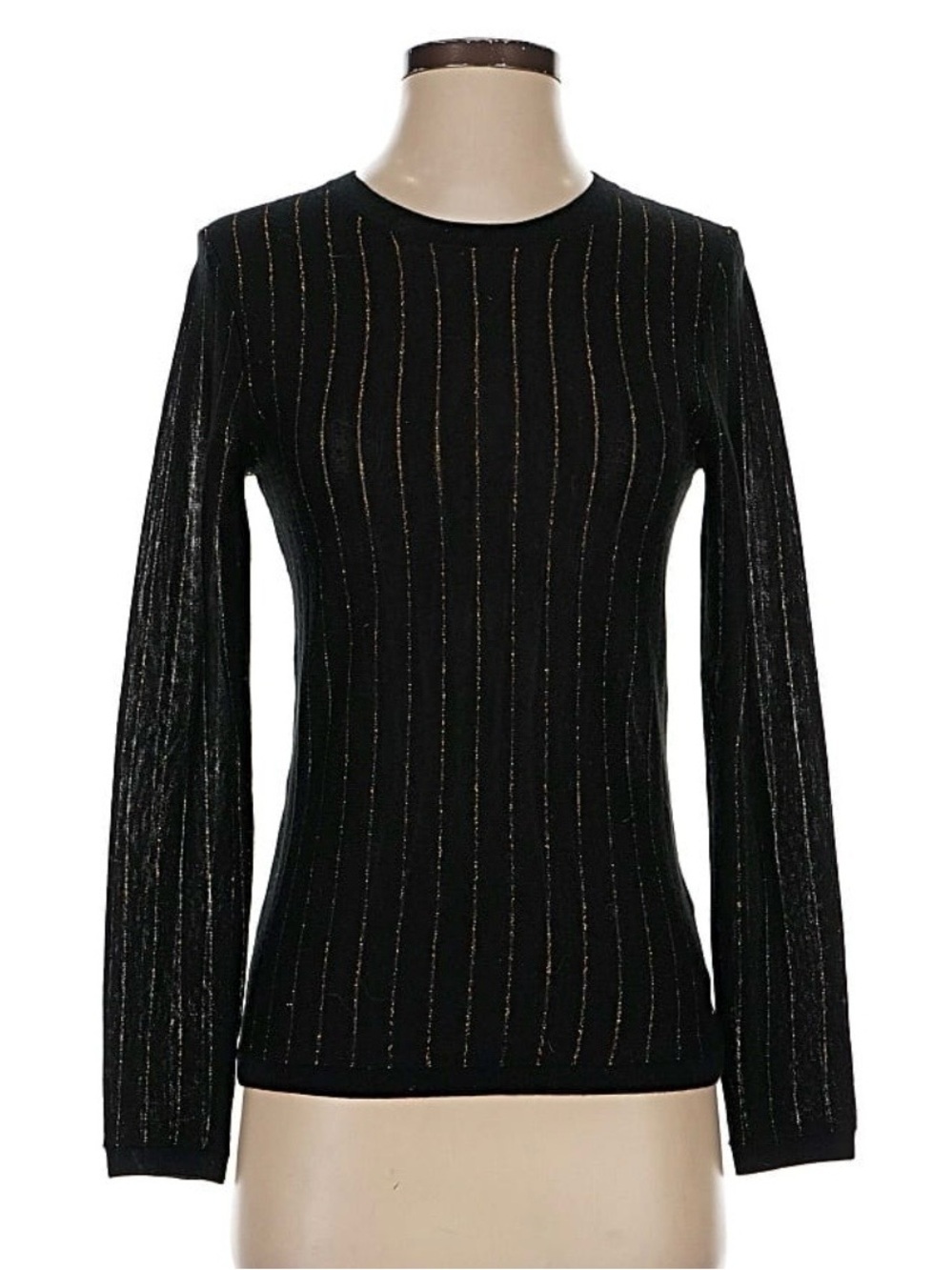 Frame Black Long sleeve with Gold Accent Stripes Size Small